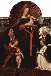 Madonna del alcalde de Basilea Jakob Meyer (Madonna de Darmstadt), con retratos de donantes